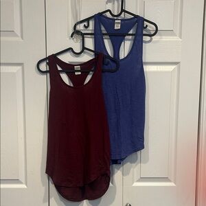 Burgundy and Blue Racerback Tank Tops from Victoria Secret